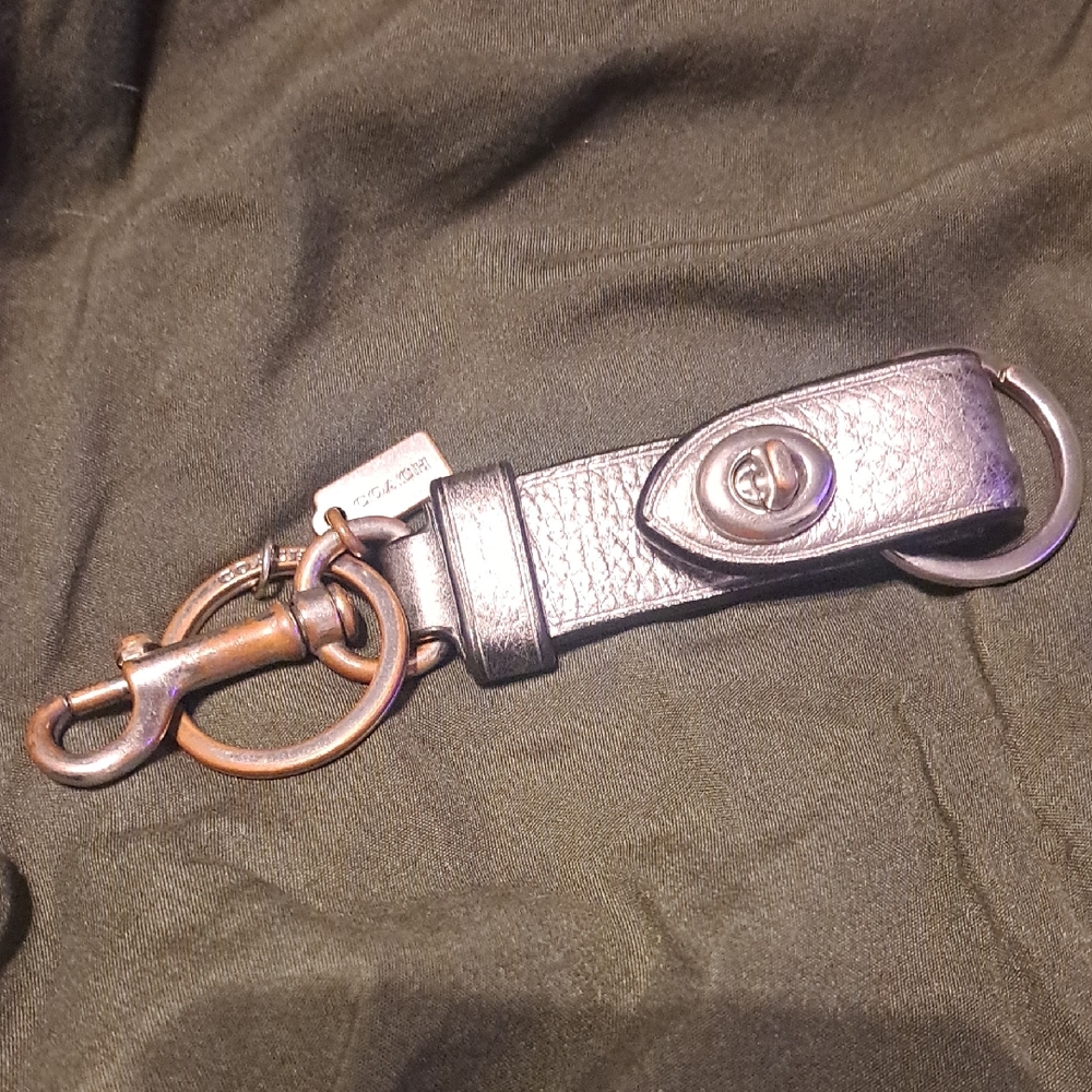 Coach Silver and Bronze Keychain